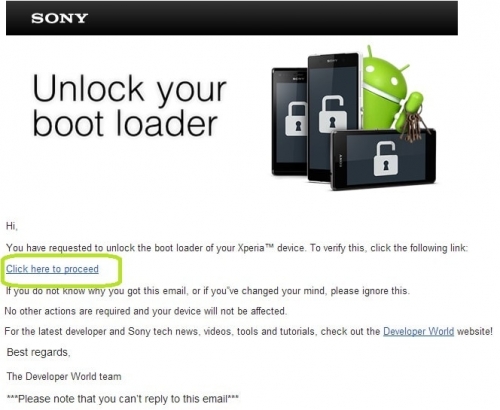 Разблокировки Bootloader Sony