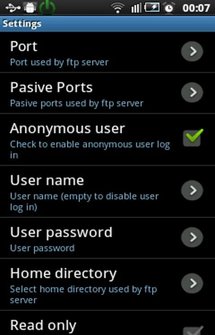 Ftp Server на Android устройстве