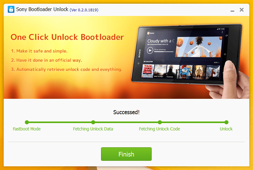 Как видите, благодаря SONY Bootloader Unlock весь процесс действительно оче...