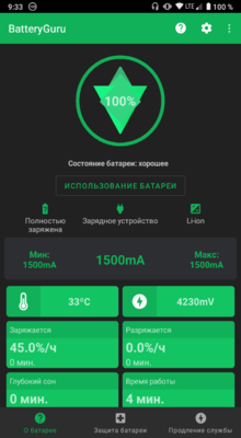BatteryGuru на Андроид