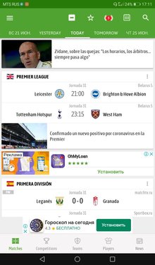 BeSoccer Soccer Live Score на Андроид