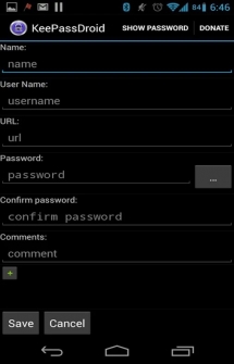 Программа для хранения паролей KeePassDroid