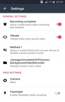 Приложение Secret Video Recorder на Андроид