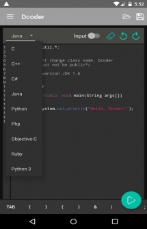 Dcoder, Mobile Compiler IDE на Андроид