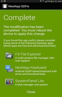 NextApp SDFix на Андроид