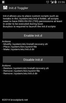 Приложение для включения или отключения поддержки init.d на Android