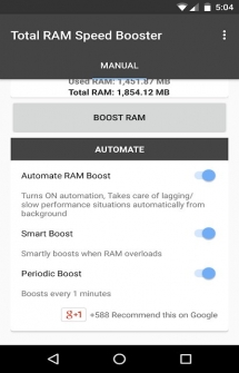 Приложение Total RAM Speed Booster на Андроид