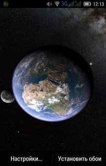 Earth and Moon in HD Gyro 3D для Андроид